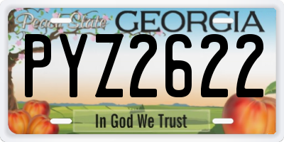 GA license plate PYZ2622