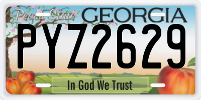 GA license plate PYZ2629