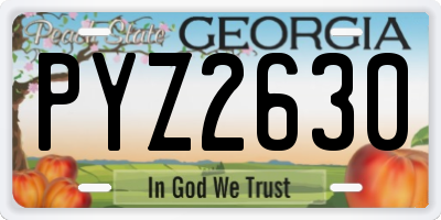 GA license plate PYZ2630
