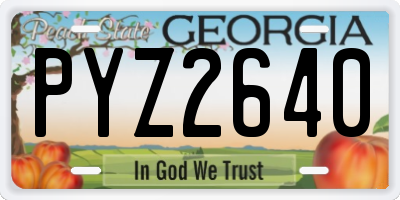 GA license plate PYZ2640
