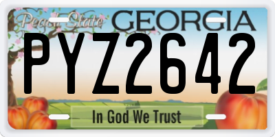 GA license plate PYZ2642