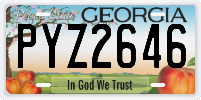 GA license plate PYZ2646