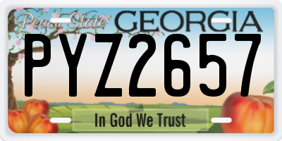 GA license plate PYZ2657
