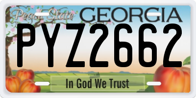 GA license plate PYZ2662