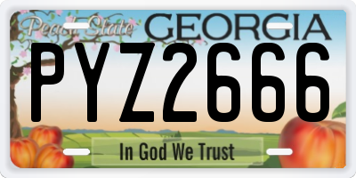 GA license plate PYZ2666