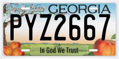 GA license plate PYZ2667
