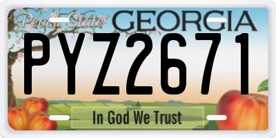 GA license plate PYZ2671