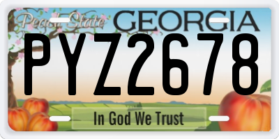 GA license plate PYZ2678