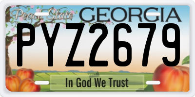 GA license plate PYZ2679