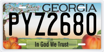 GA license plate PYZ2680