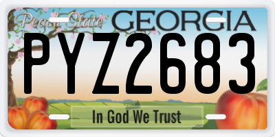 GA license plate PYZ2683