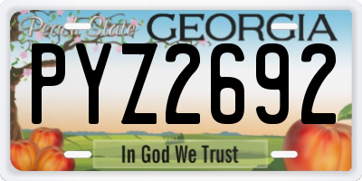 GA license plate PYZ2692