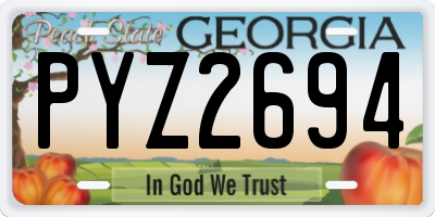 GA license plate PYZ2694