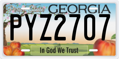 GA license plate PYZ2707