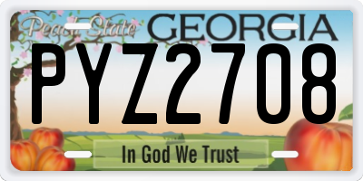 GA license plate PYZ2708