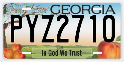 GA license plate PYZ2710
