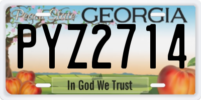 GA license plate PYZ2714