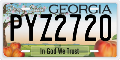 GA license plate PYZ2720
