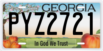 GA license plate PYZ2721