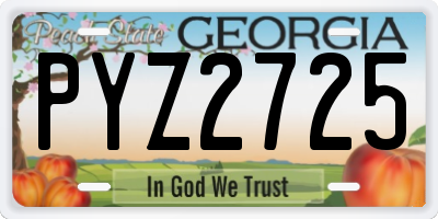 GA license plate PYZ2725