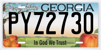 GA license plate PYZ2730