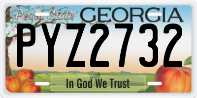 GA license plate PYZ2732