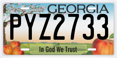 GA license plate PYZ2733
