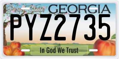 GA license plate PYZ2735