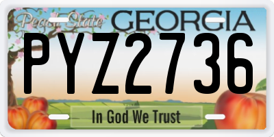 GA license plate PYZ2736