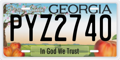 GA license plate PYZ2740