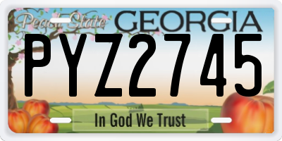 GA license plate PYZ2745