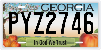 GA license plate PYZ2746