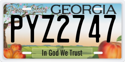 GA license plate PYZ2747