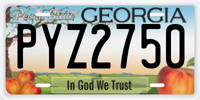 GA license plate PYZ2750