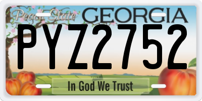 GA license plate PYZ2752