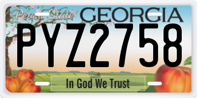GA license plate PYZ2758