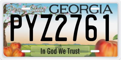 GA license plate PYZ2761