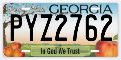 GA license plate PYZ2762