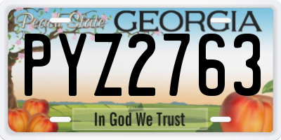 GA license plate PYZ2763