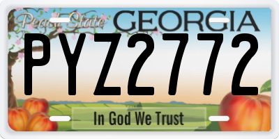 GA license plate PYZ2772
