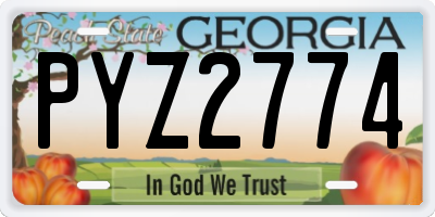 GA license plate PYZ2774