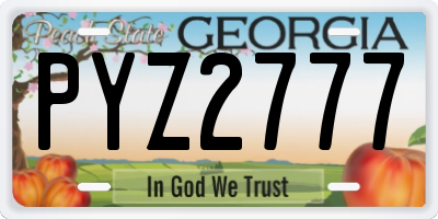 GA license plate PYZ2777