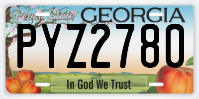 GA license plate PYZ2780