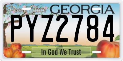 GA license plate PYZ2784