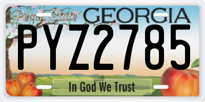 GA license plate PYZ2785