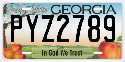 GA license plate PYZ2789