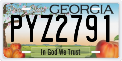 GA license plate PYZ2791
