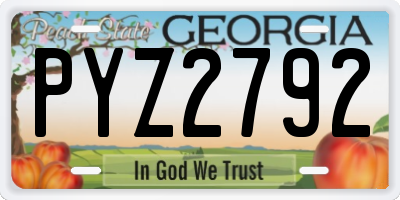 GA license plate PYZ2792