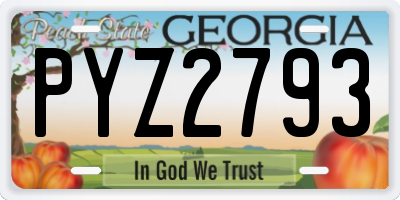 GA license plate PYZ2793