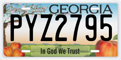 GA license plate PYZ2795